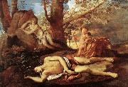 POUSSIN, Nicolas Echo and Narcissus oil painting artist